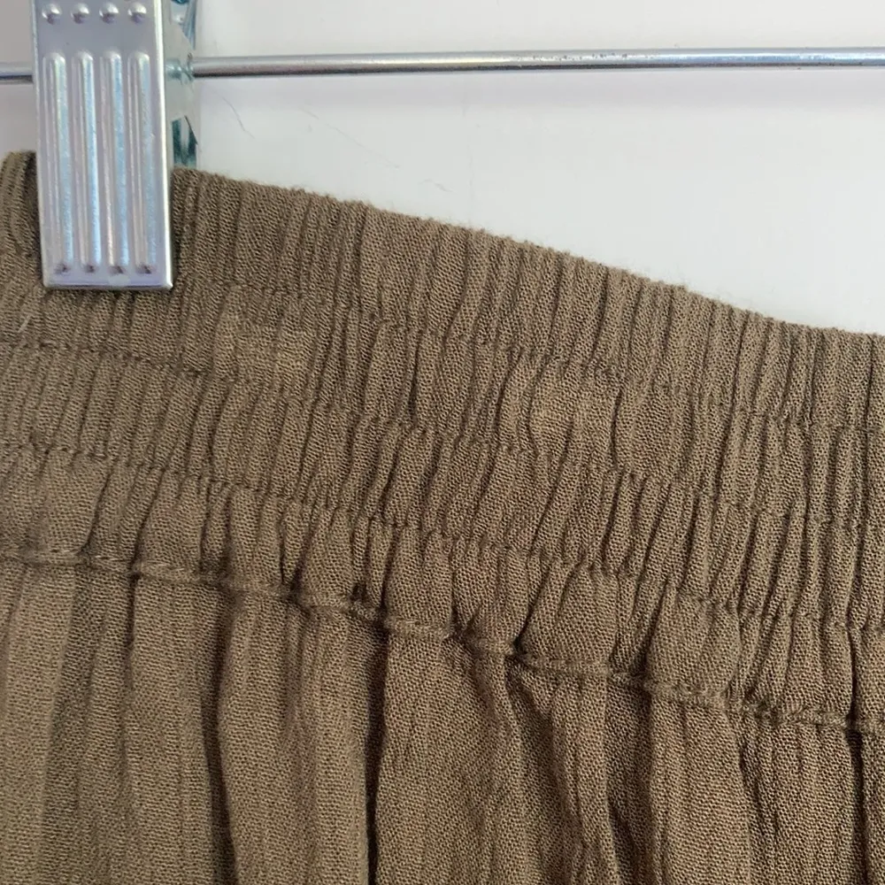 Olive Green Gauzy Split Leg Pants - Image 6