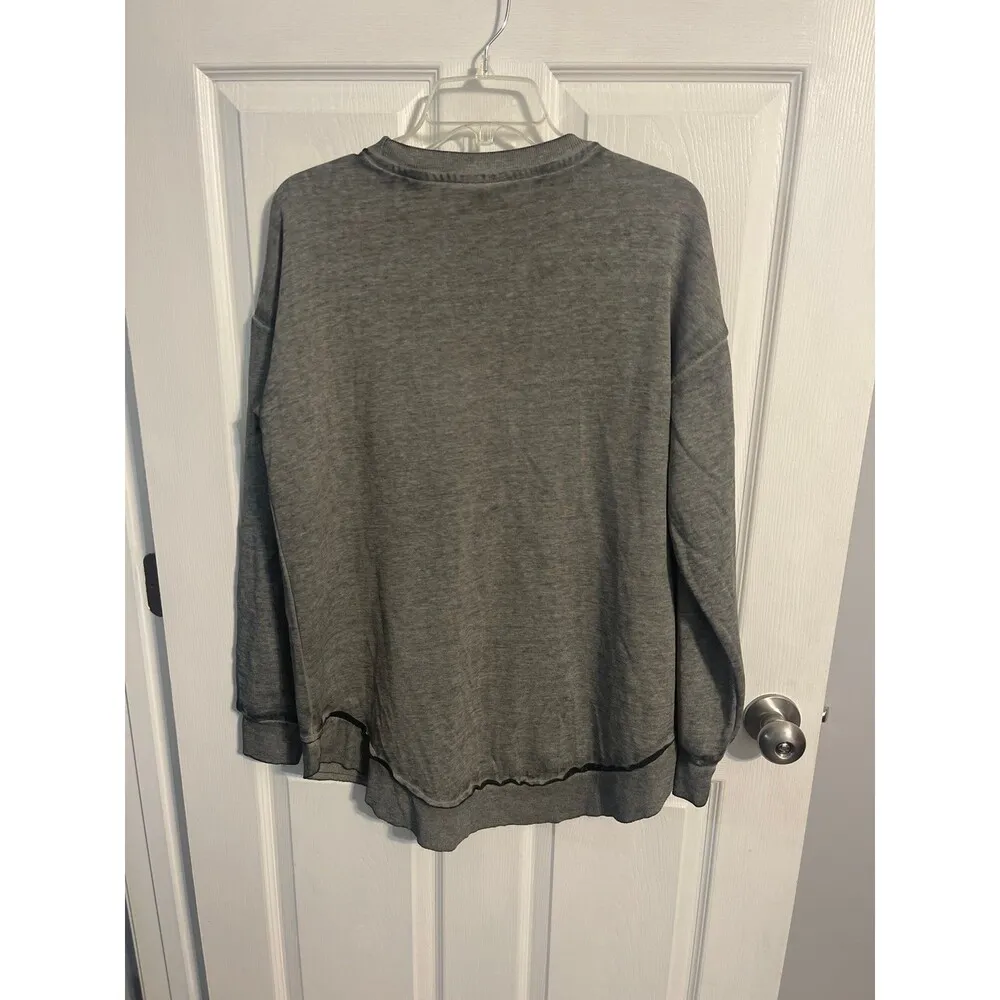 NBA Brooklyn Nets Women's Burnout Sweatshirt Size L Gray New With Tags - Image 5