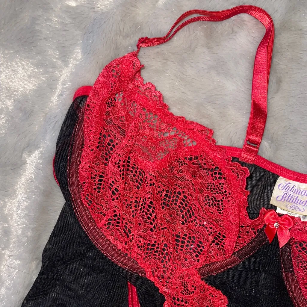 Intimate Attitudes Black & Red Lace Lingerie - Image 3