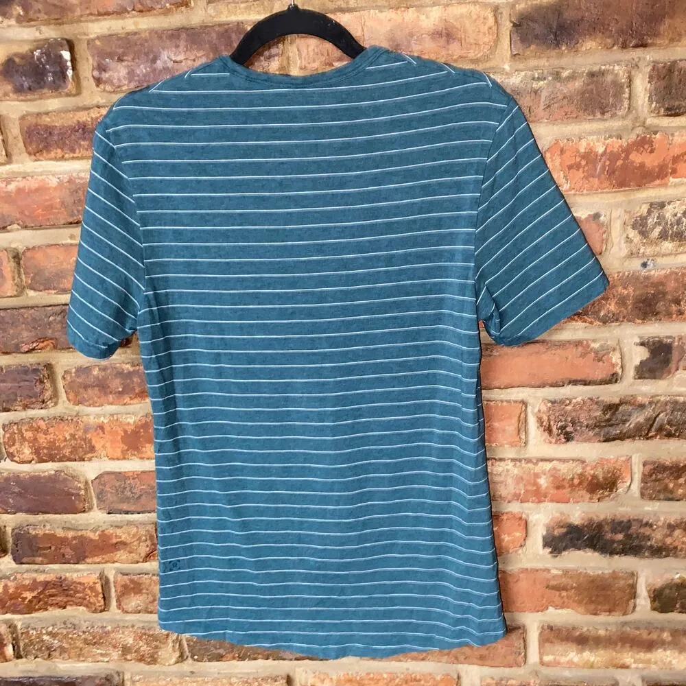 Teal Green & White Striped Short Sleeve Athletic T - Image 4