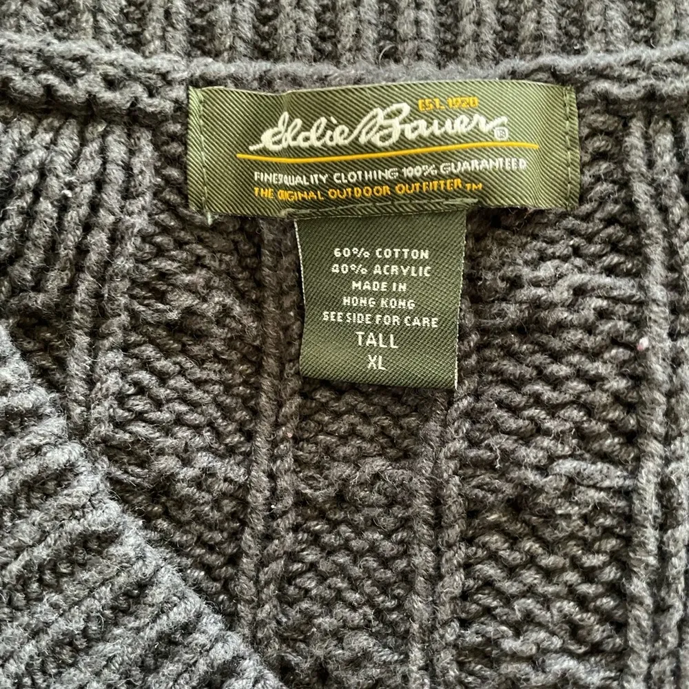 Eddie Bauer Button Cardigan Sweater Grey XL Tall - Image 5