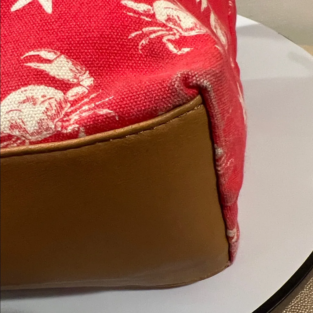 Sonoma Red Canvas Tote with Crab and Star Design - Image 8