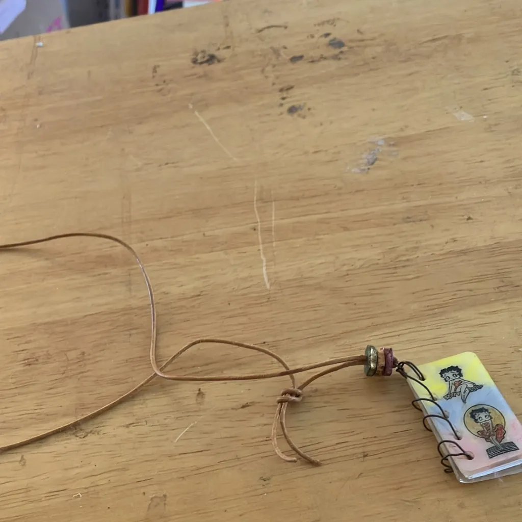 Simple Tan Cord Betty boop Necklace - Image 2