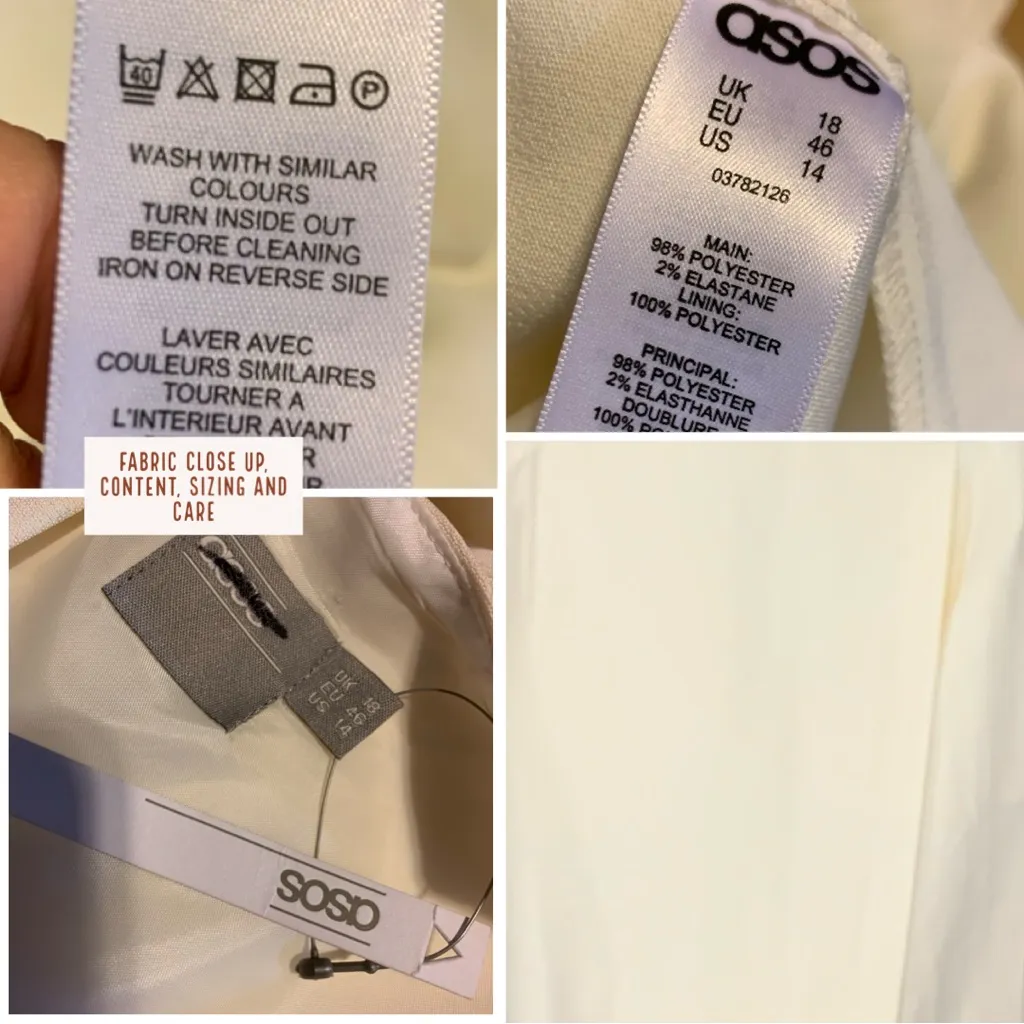 ASOS OFF WHITE MAXI DRESS WITH SIDE CUT OUTS NWT (14) - Image 10