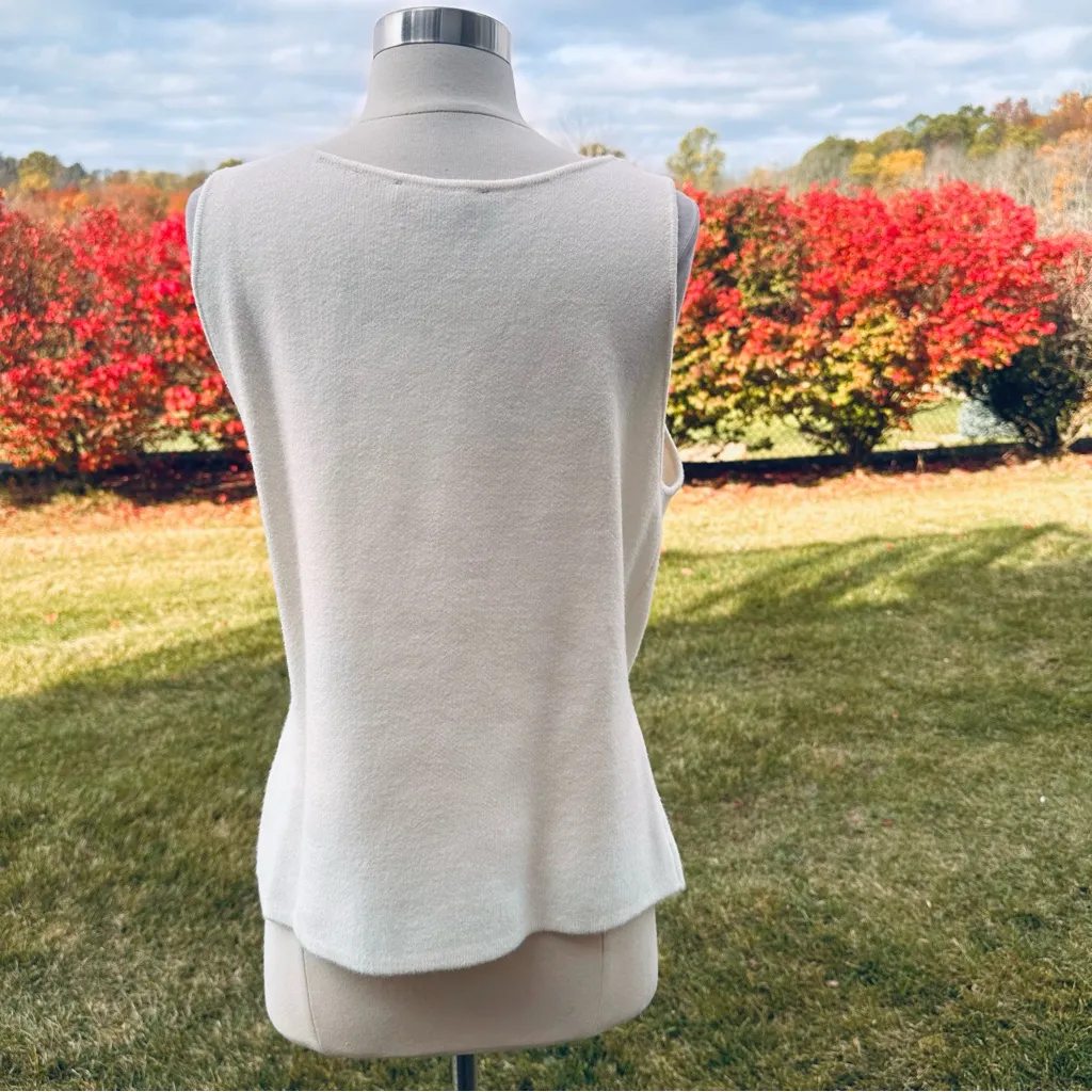 Boston Proper Elegant Cream Sleeveless Top - Image 11