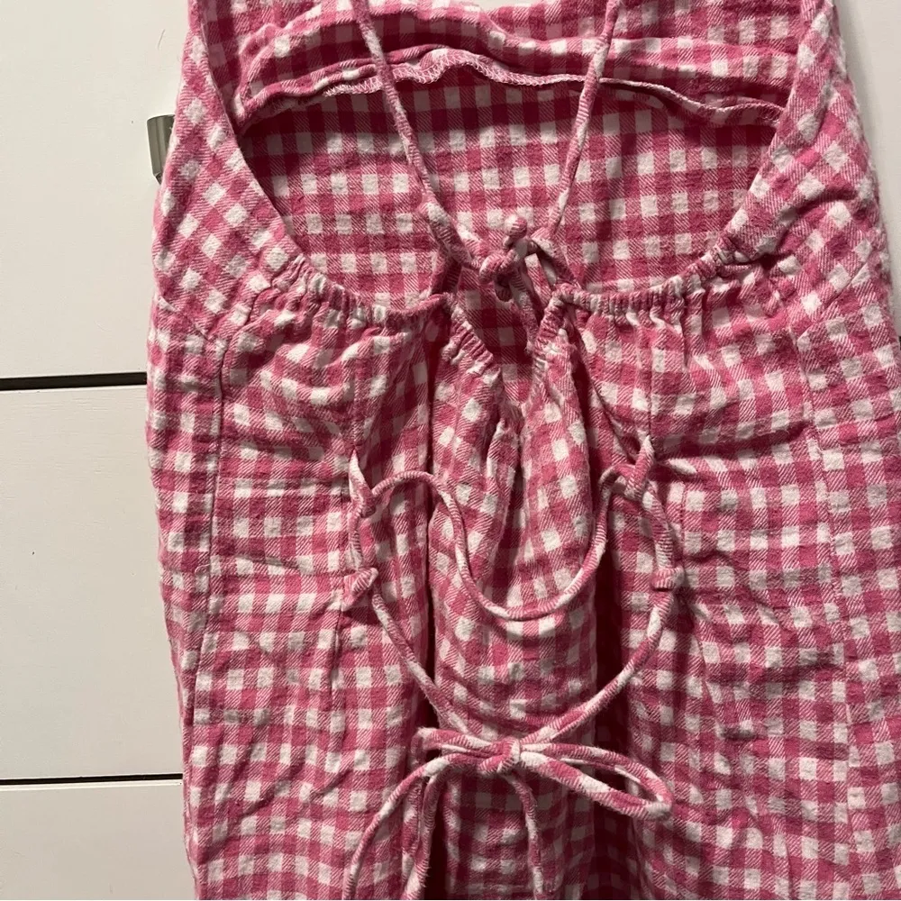 Purrr Melrose Vintage Pink & White Plaid Mini Dress - Image 4