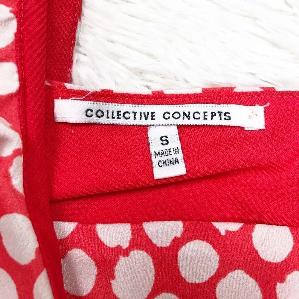 Collective Concepts Orange Polka Dot Dress Small - Image 7