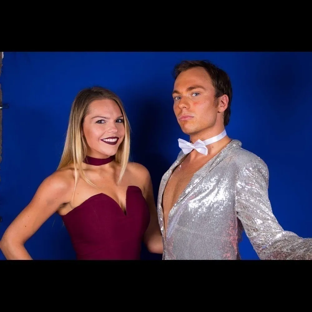 Maroon Choker Mini Dress - Image 3