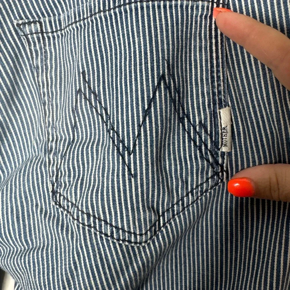 MOTHER Tie Me Up Rascal On The Road Striped Pants Mid - Image 4