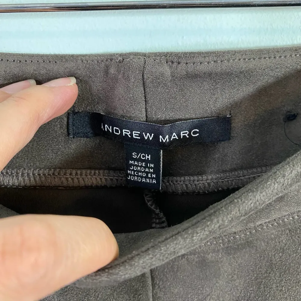 Andrew Marc Women's Brown Faux Suede Skinny Pull On Pants Size S - Image 4