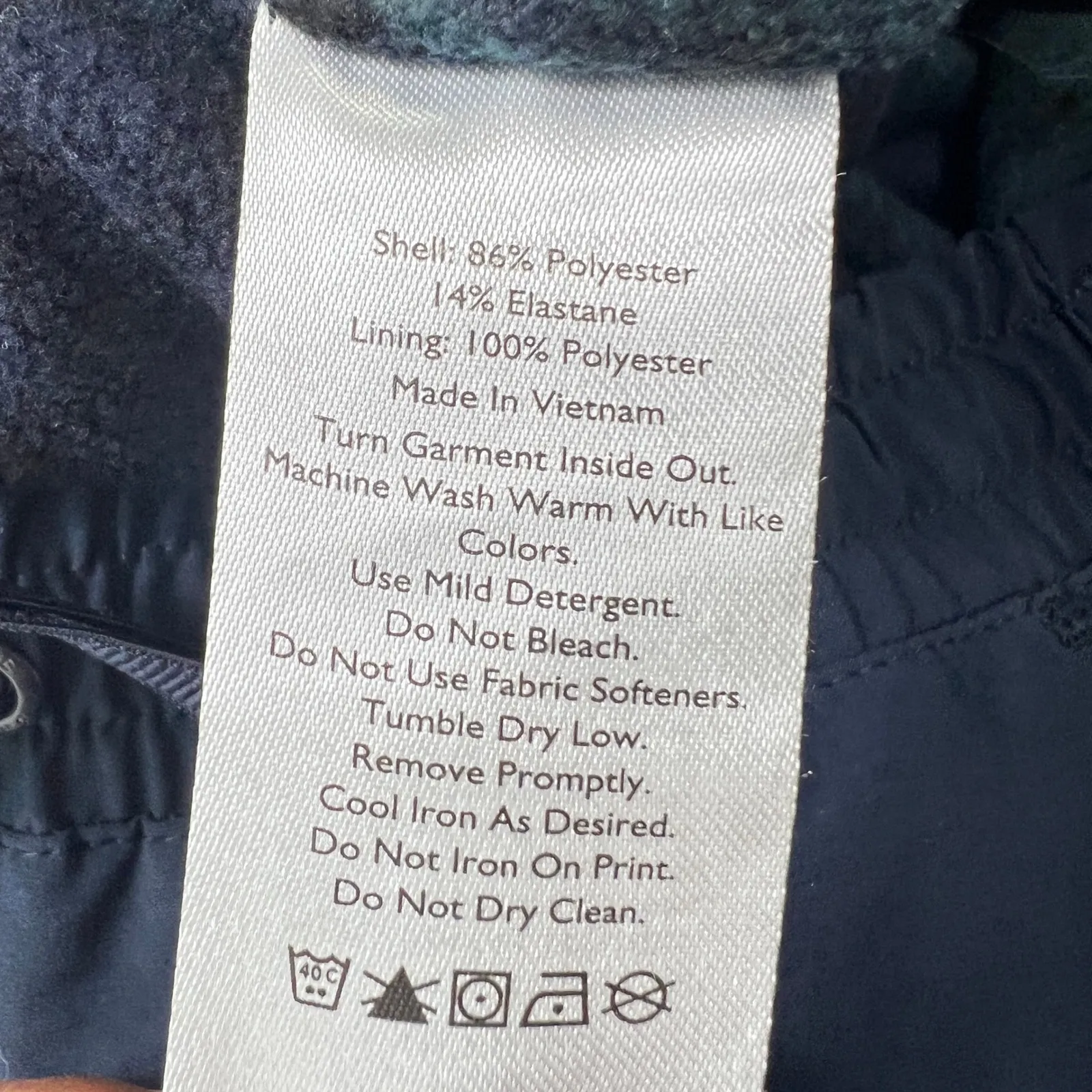 Eddie Bauer Womens Flannel Lined Jogger Pants Navy Blue Size 10 Cargo Pockets - Image 5