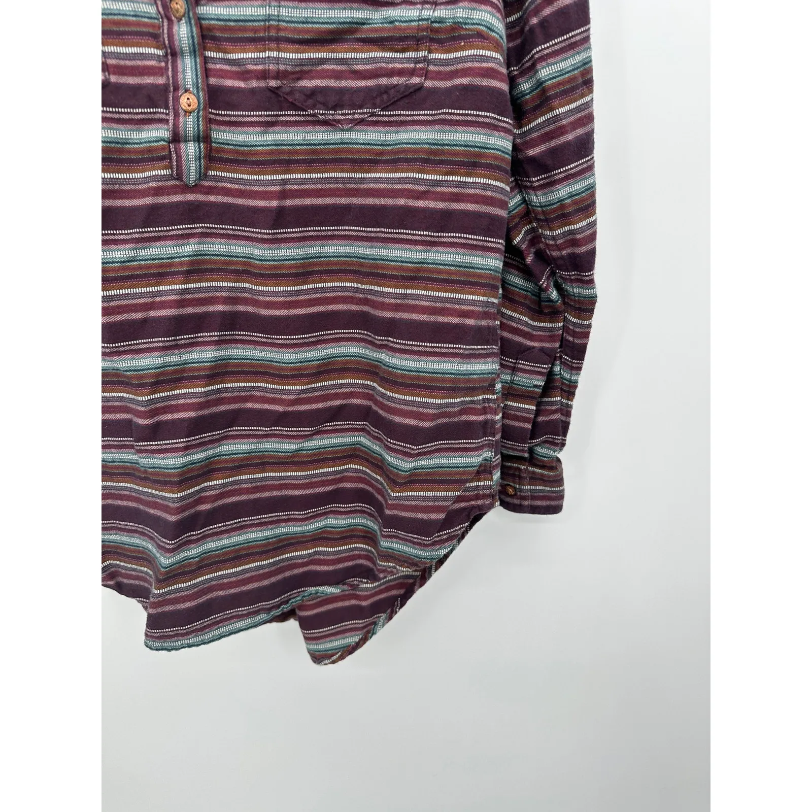 Ariat Womens Purple Striped Pullover Tunic Flannel Size M Relaxed Casual Western - Image 3