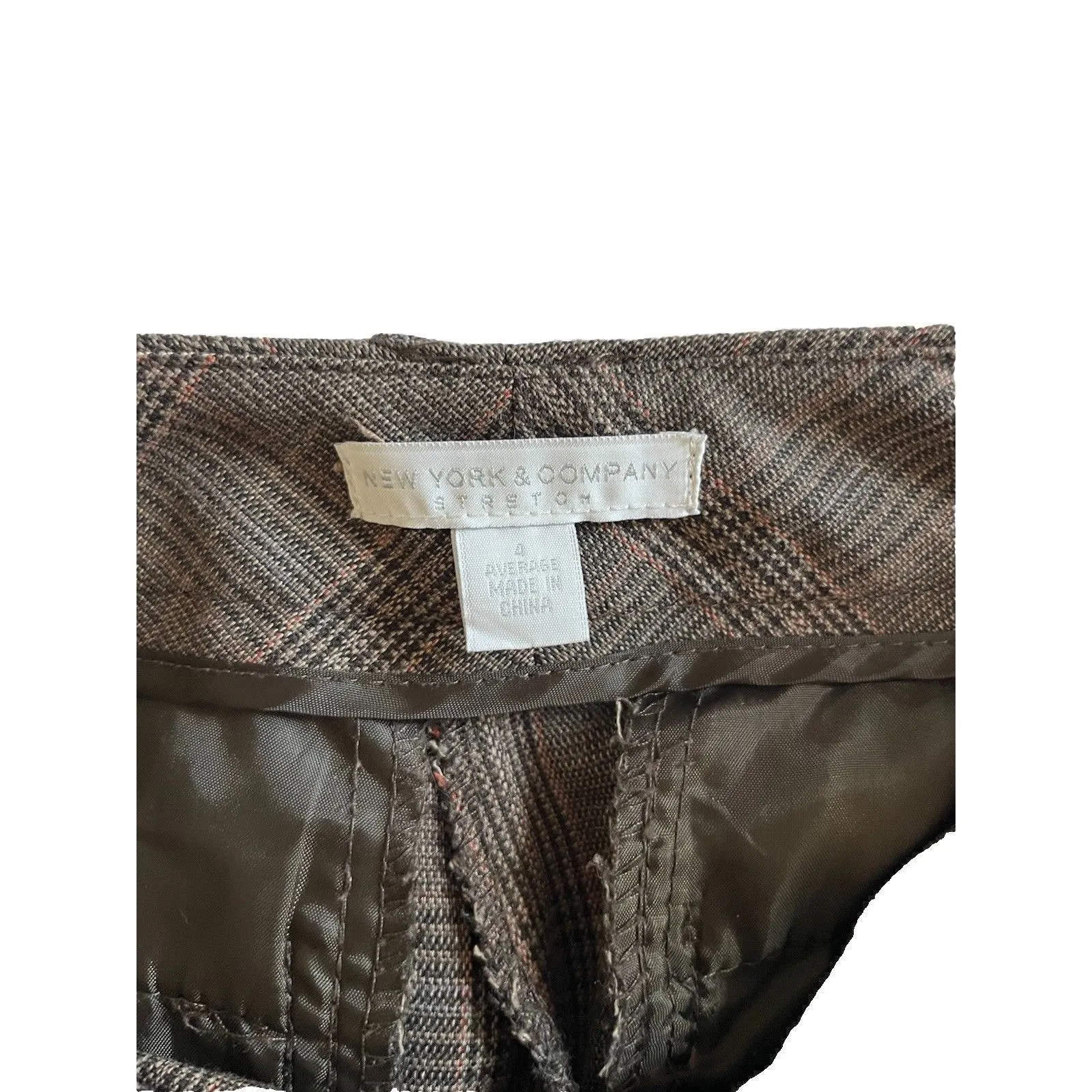 Plaid Bootcut Trouser Pants Size 4 Brown Twee Classic Preppy - Image 6