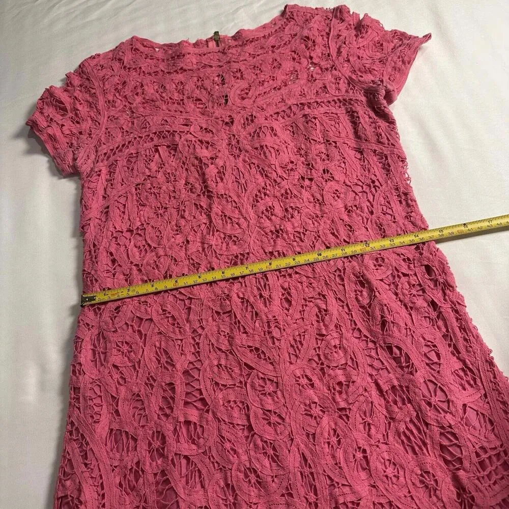 Marie Kate Pink Lace Cotton Shift Dress Sz S Small - Image 5