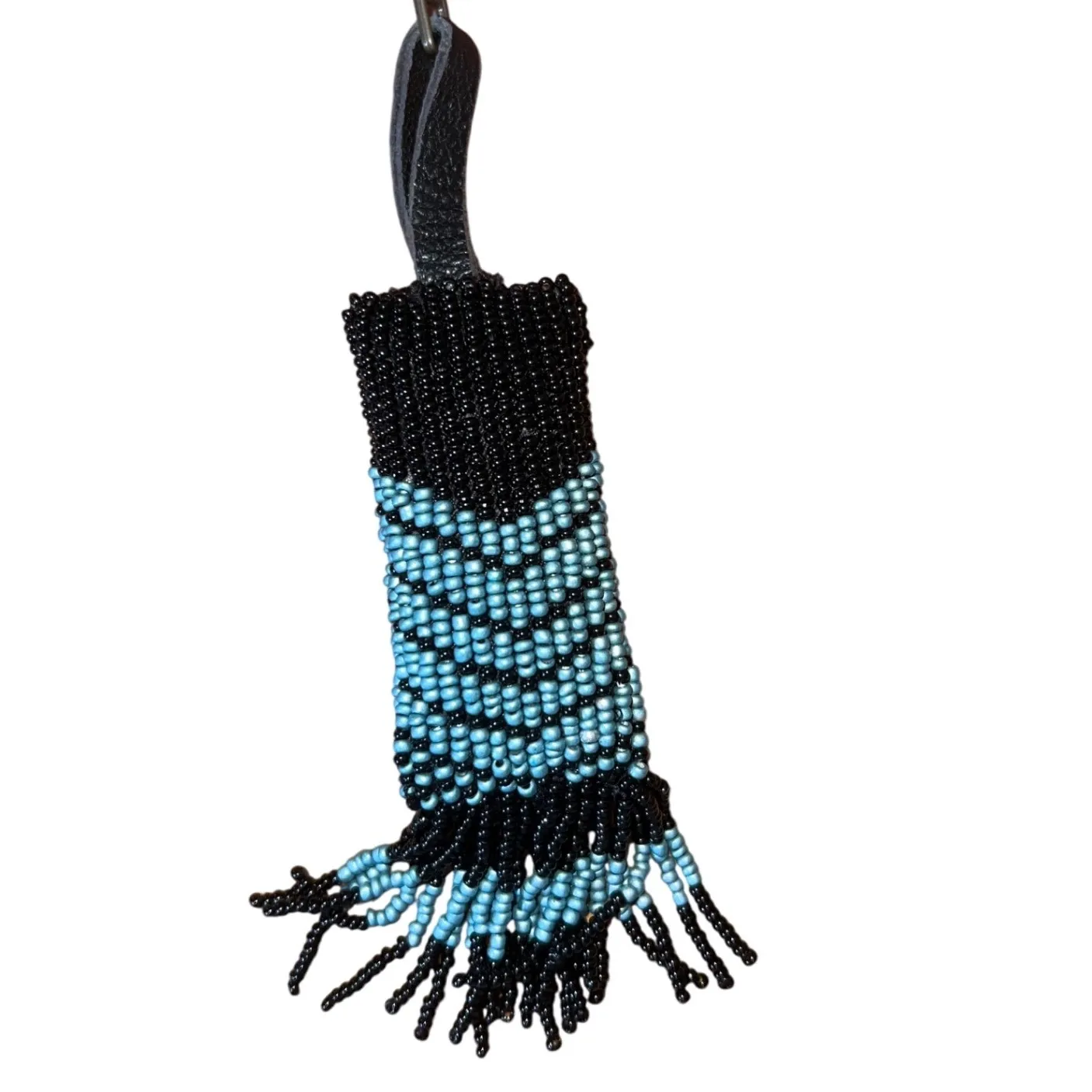 Denmari Punta‎ Cana Beaded Clutch Black Pink Flamingos Tropical Leaves Handmade - Image 7