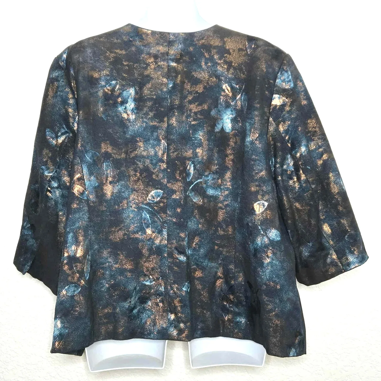 Maggie Barnes for Catherines Autumn Holiday Blazer Sz 4X Iridescent Button Foil - Image 2