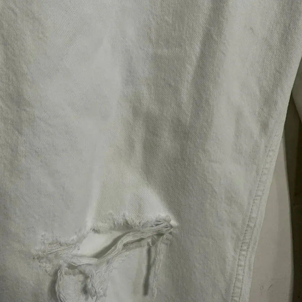 AGOLDE Jeans 90s Loose Fit Jean in Enamel White Ripped Knees Size 31 NWT Revolve - Image 7