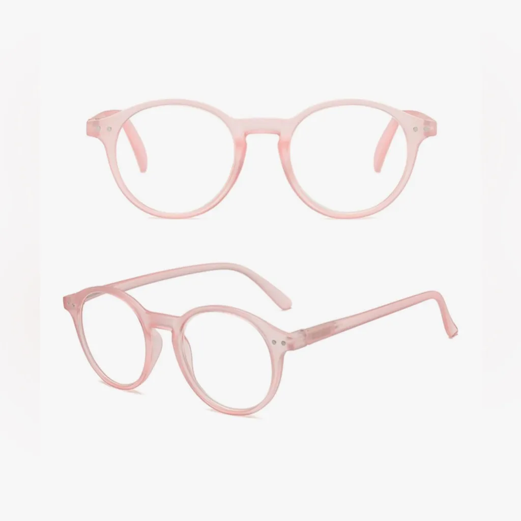 NEW Round Reading Glasses Blue Light Blocking Matte Frame Computer Readers Pink - Image 9
