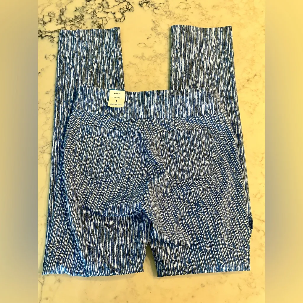 New J. McLaughlin Masie Pants in Textured Ridge Stretch Pull On Size 2 Blue - Image 12