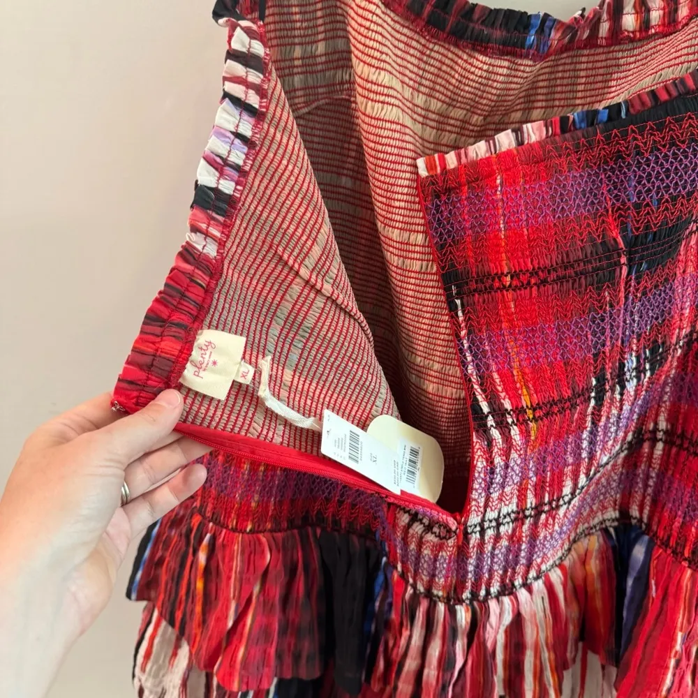 NWT Anthropologie Plenty by Tracy Reese Strapless Tiered Smocked Mini Dress XL - Image 8