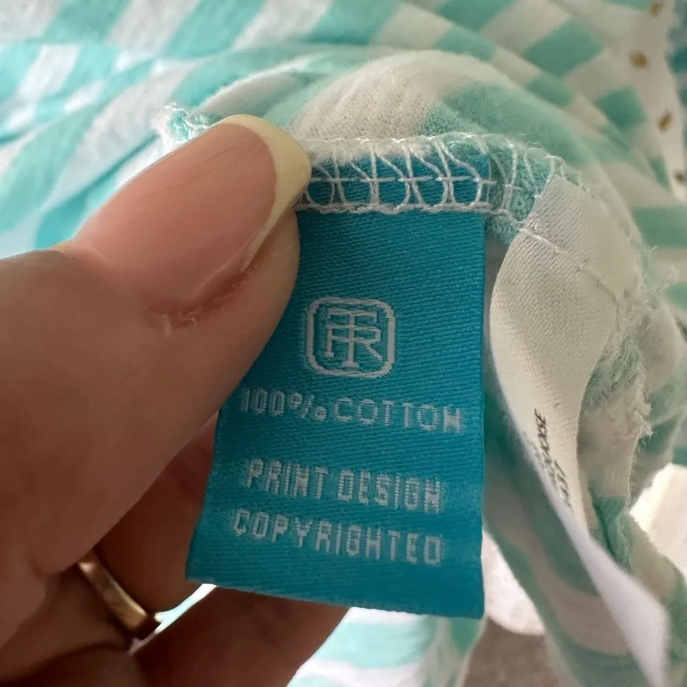 Tori Richard NWOT 100% Cotton Pineapple Penny Stripe Boat Neck T-Shirt Top L - Image 6