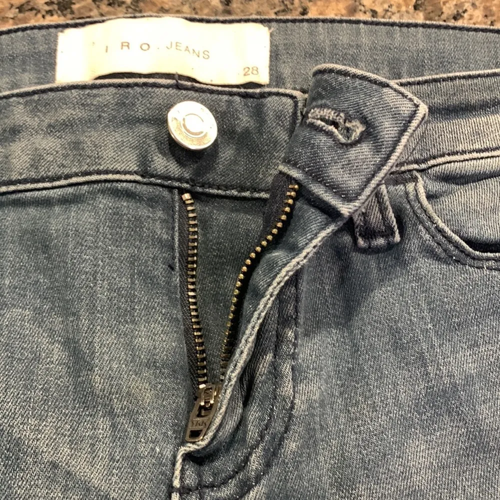 IRO Raquel Denim Distressed Blue Mid-Rise 9" Skinny Jeans Size 28 GUC #7924 - Image 8