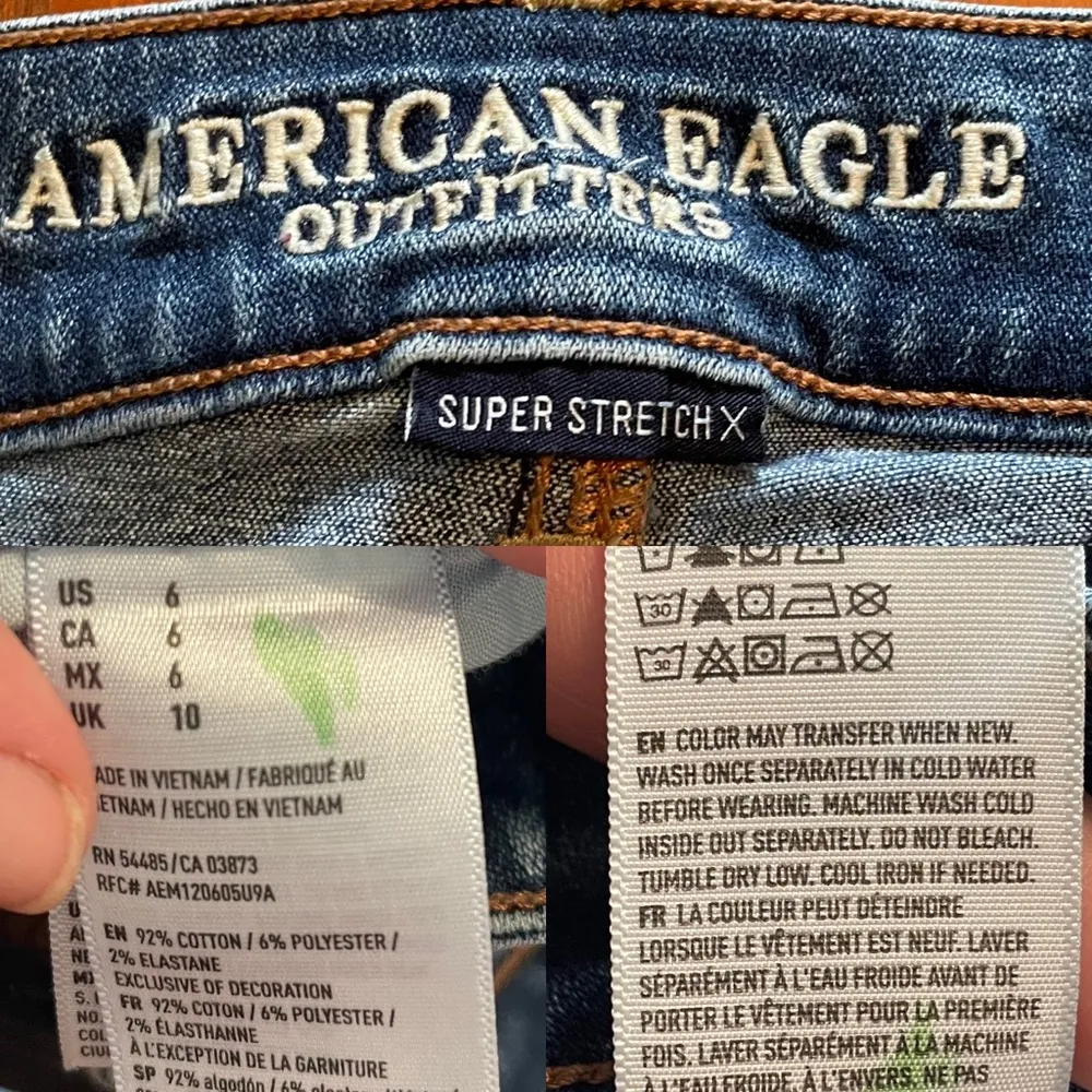 American Eagle Women’s Skirt Blue Denim Jean Distressed Frayed Hem Size 6 - Image 12