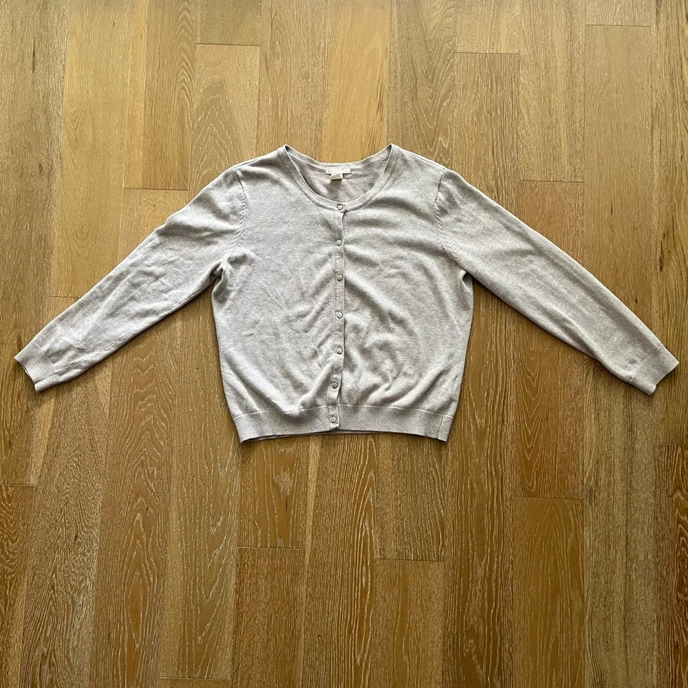 H&M Taupe Basic cardigan. 100% cotton - Image 6