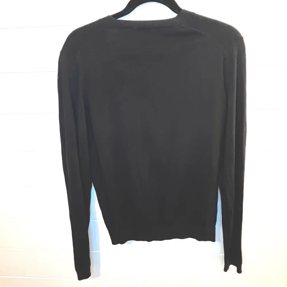 J. Crew Classic Black Cardigan Pockets Size Medium Minimalist Neutral Layering - Image 10