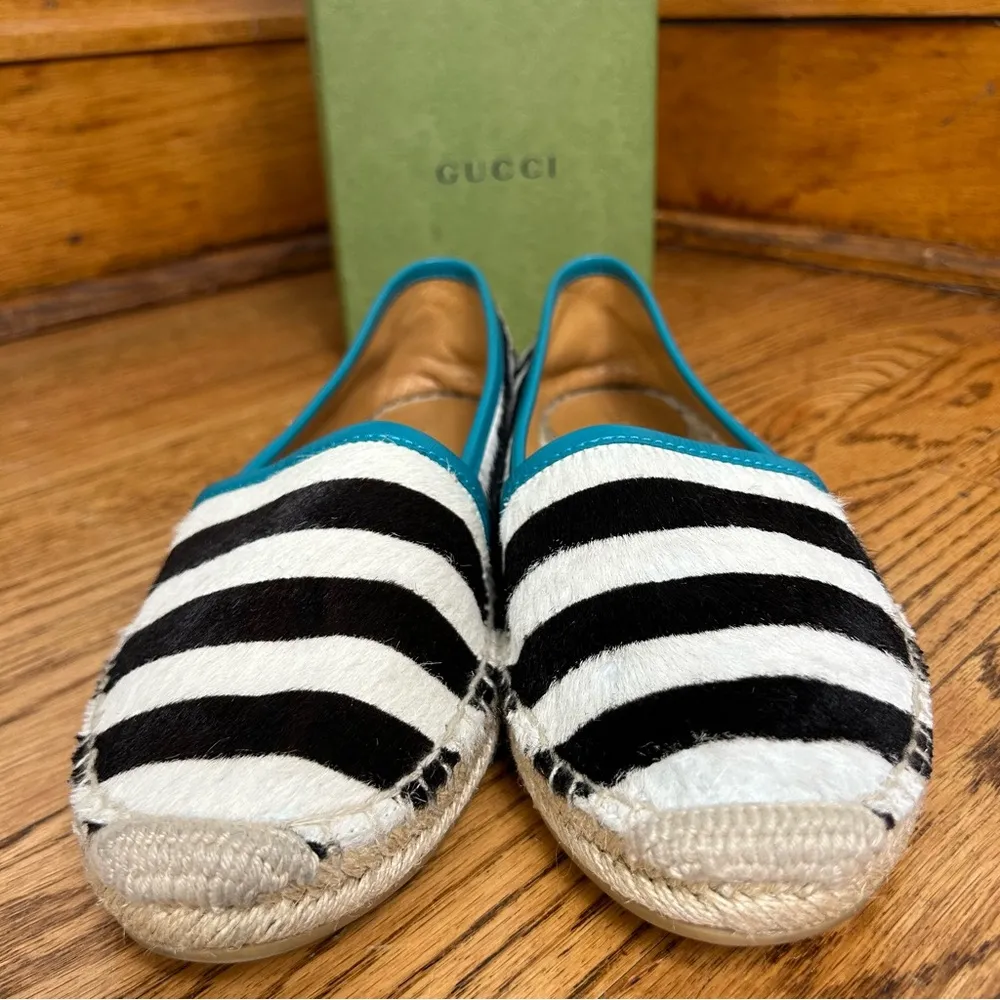GUCCI | Lilibeth Pony-Style Calfskin Espadrille Shoes Size 37.5 - Image 2
