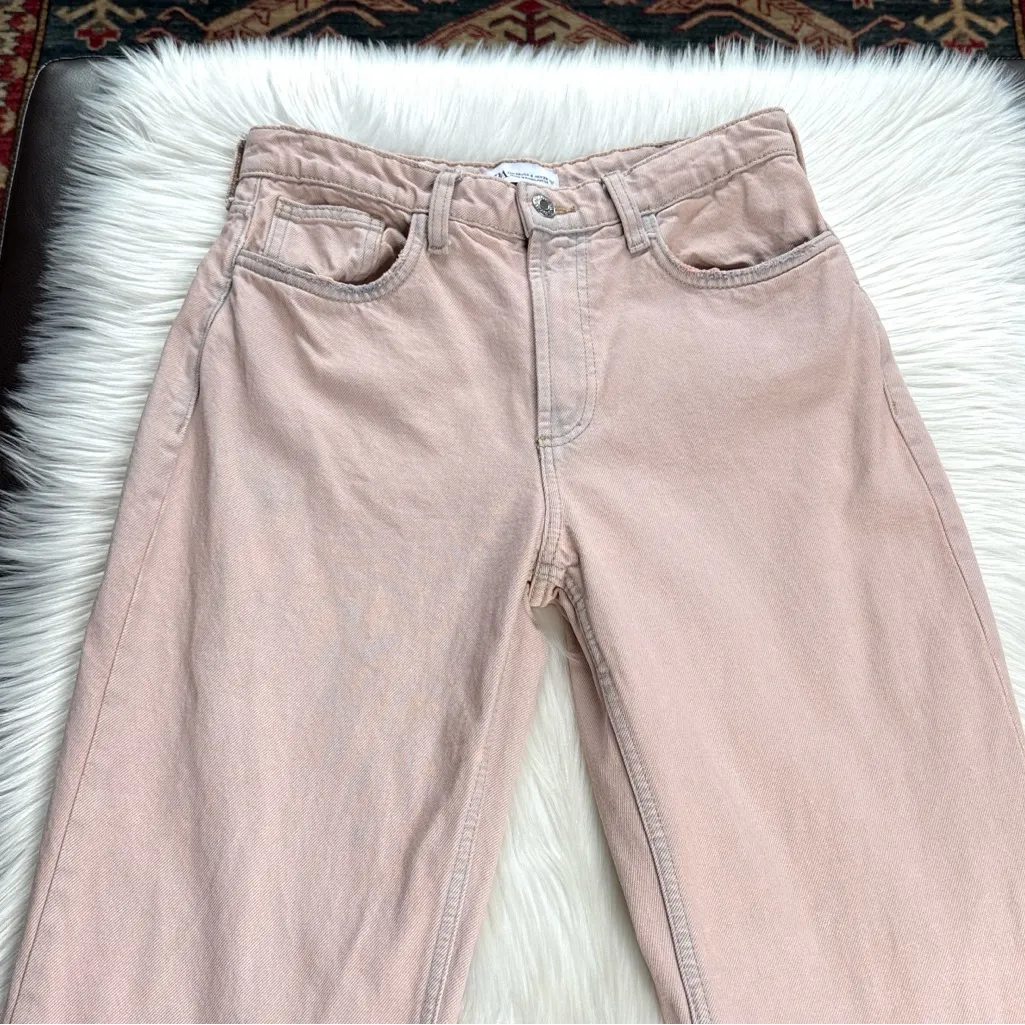 Zara Pink Tinted Bootcut Jeans - Image 4