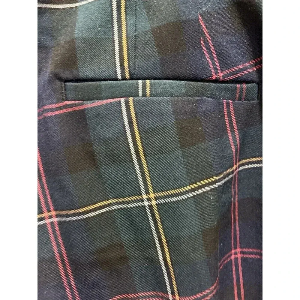 Christopher‎ & Banks Pants Womens 16 Green Plaid Mid-Rise Holiday Party Festive - Image 6