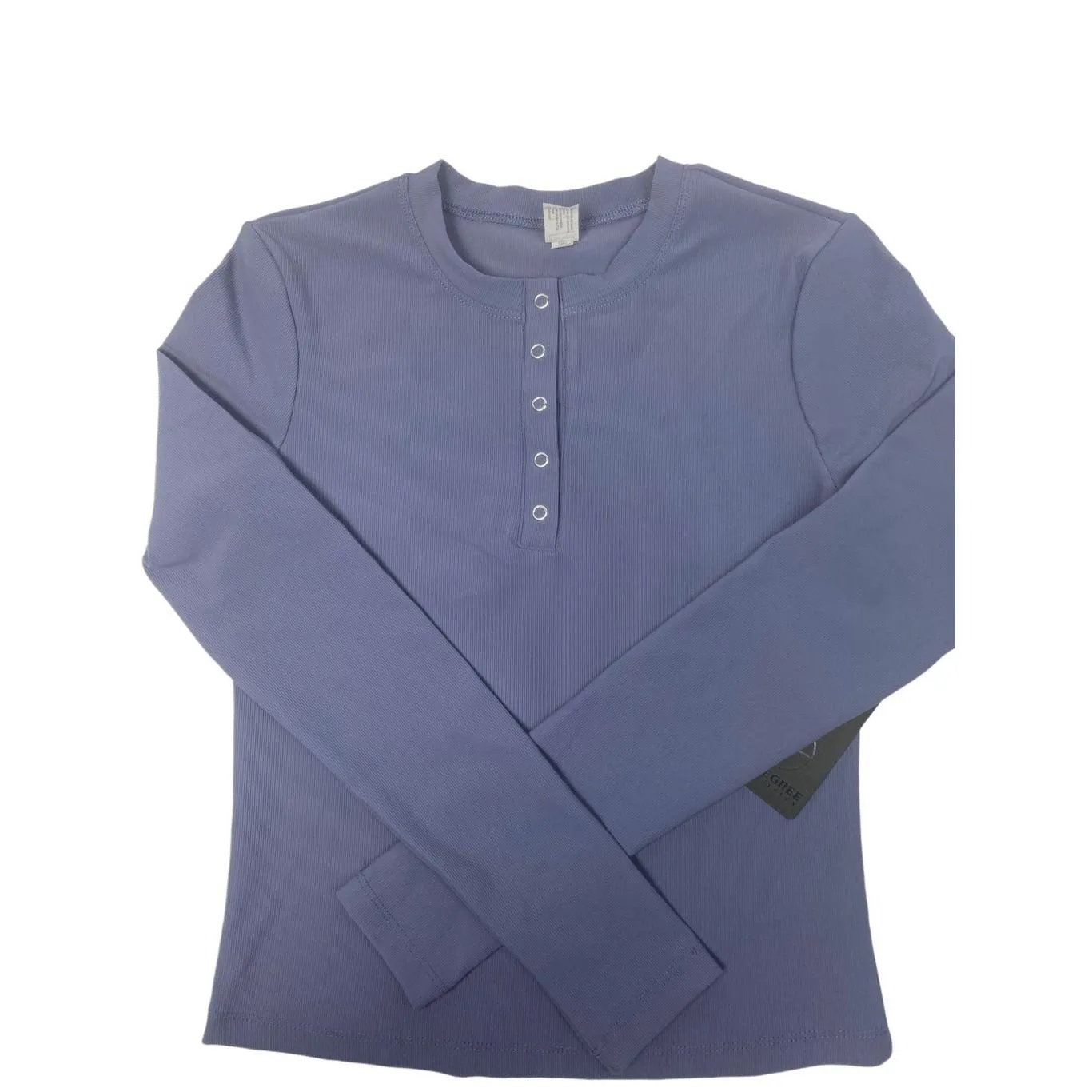 90 Degrees by Reflex Ribbed Henley‎ Nightshade Blue S - Image 7