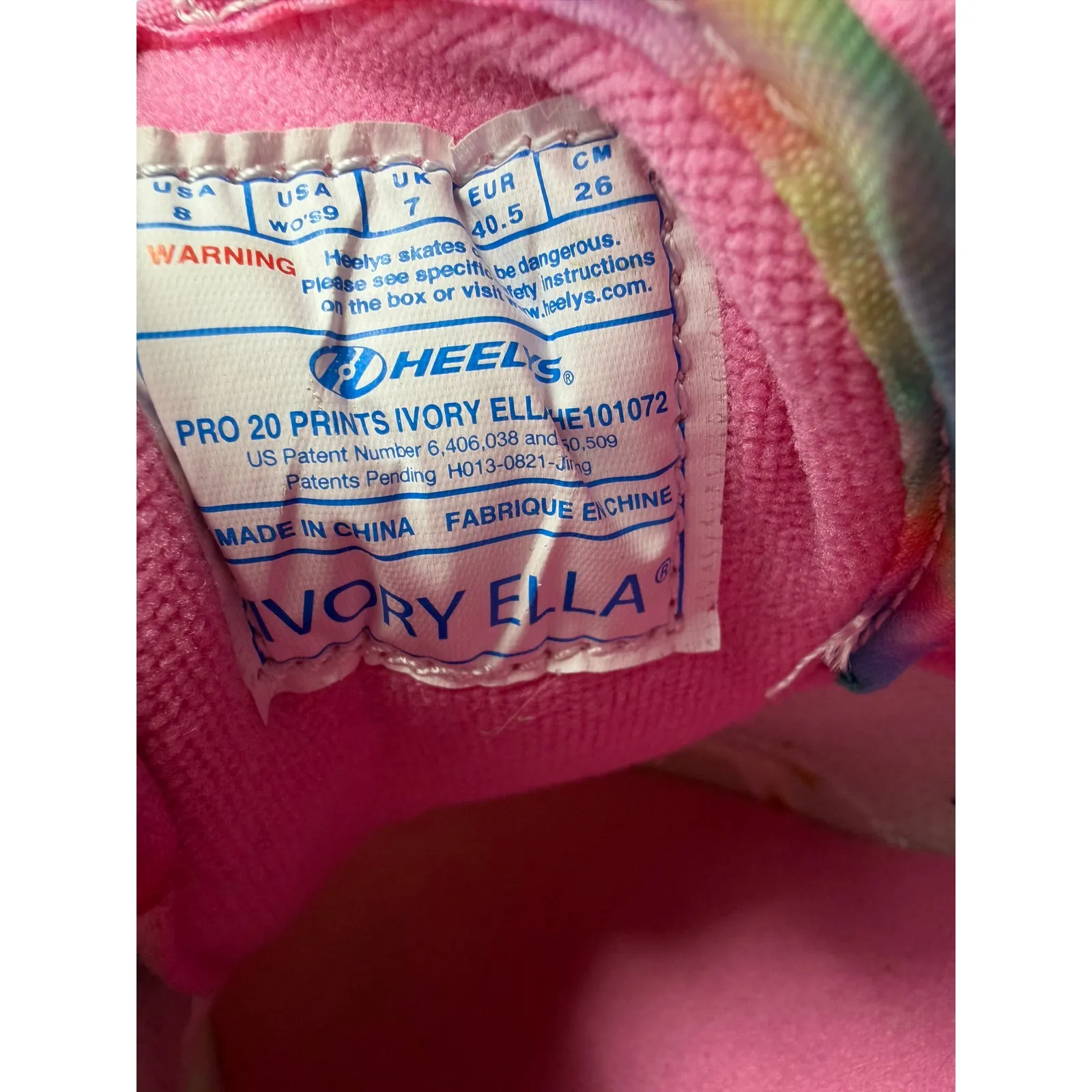 Heelys Pro 20 Prints Ivory Ella Tie Dye SKATE Women's Shoes Sneakers Size 9 - Image 6