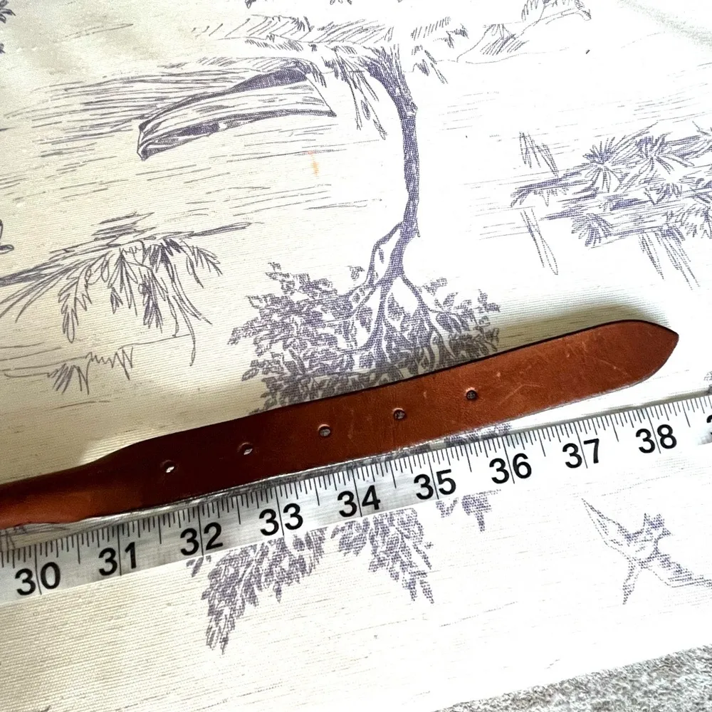 Vintage Chicos Belt Brown Genuine Leather Buckle Unique Southwest Braided Belt - Image 11