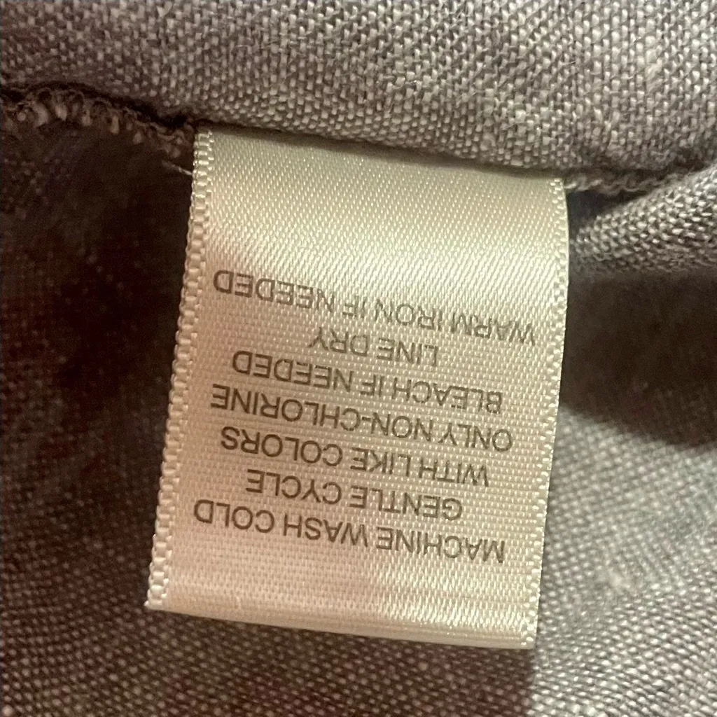 Christopher & Banks 100% Linen Jacket Button Down Shirt Size Large Preppy - Image 10