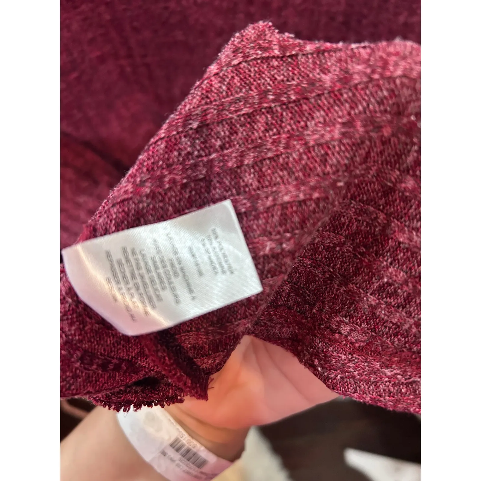 Retrogy Women's Burgundy Ribbed Turtleneck Long Sleeve Sweater‎ Top Size L Red Size L - Image 4