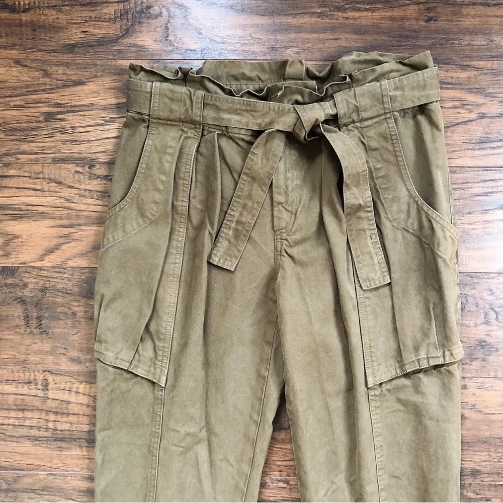 A.L.C. • Randall tapered leg cargo pants paperbag cotton olive army green - Image 3