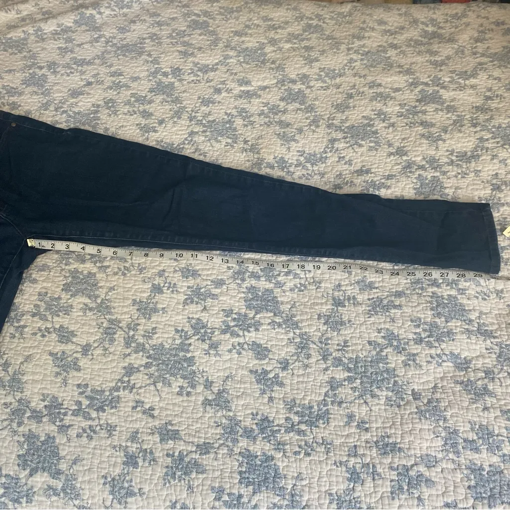 Eileen Fisher Mid-Rise Dark Wash Full-Length Skinny Jean Size 12 - Image 9