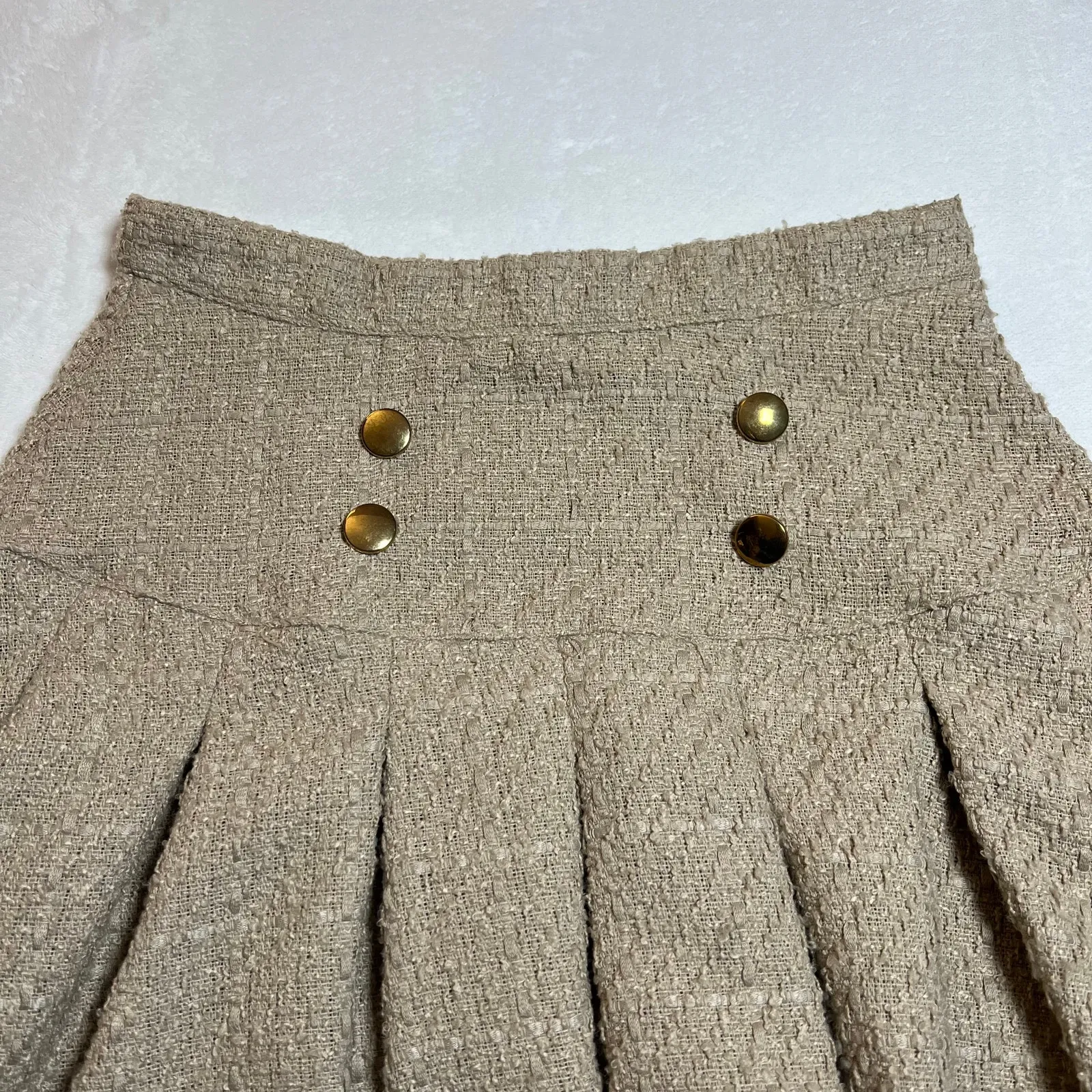 Kendall + Kylie Pleated Tweed Mini Skirt Size L Preppy Clueless Y2K Tweecore - Image 3