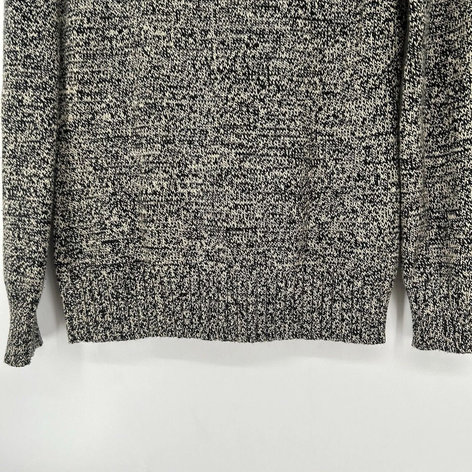 LRL Lauren Ralph Lauren Cowl Neck Sweater Marled Black Beige Long Sleeve Size M - Image 8