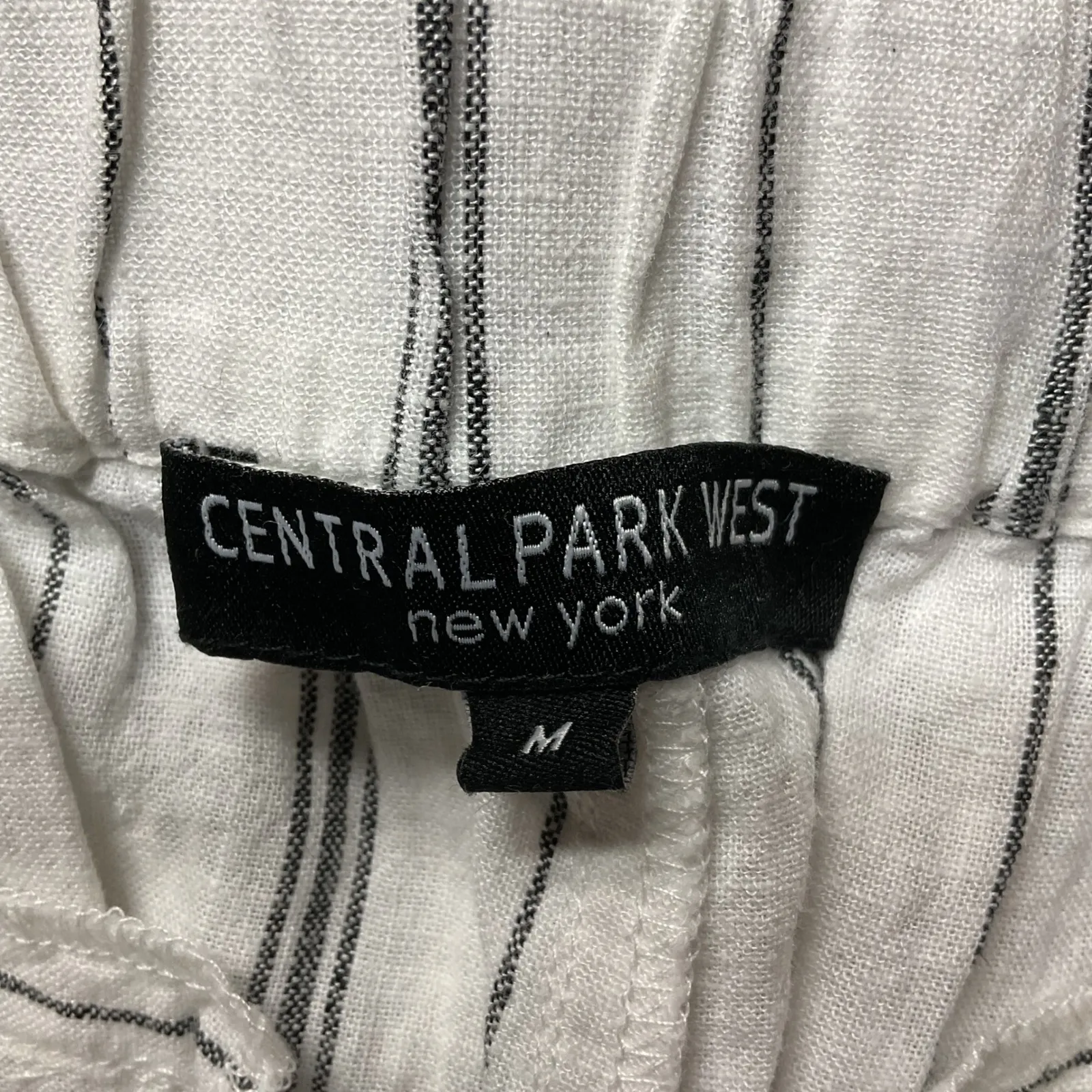 Central Park West Women's High Rise Striped Linen Blend Wide‎ Leg Pants M NWT - Image 6