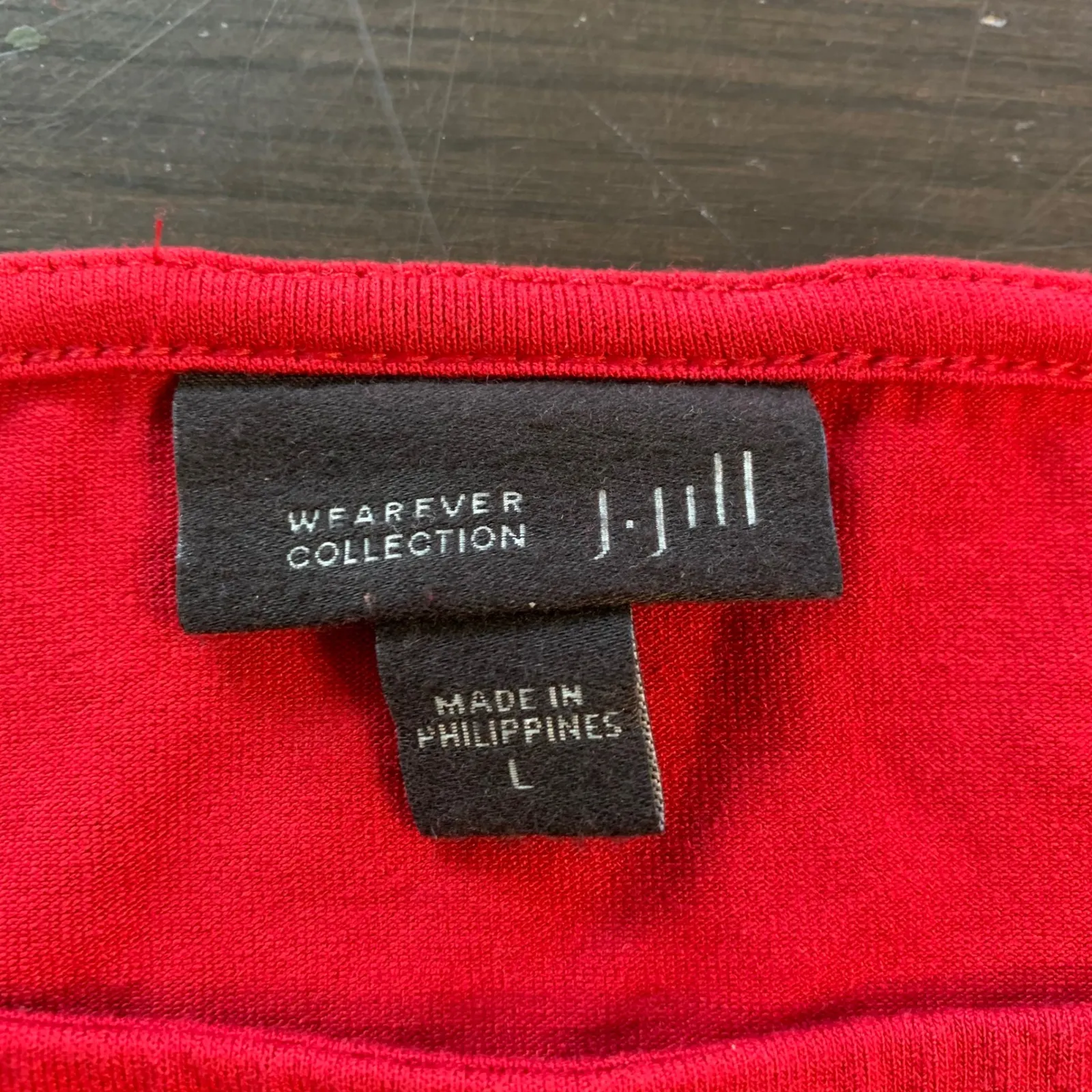 J Jill Wearever‎ Collection Red Christmas Shirt Holiday Knit Top Large Comfort - Image 3