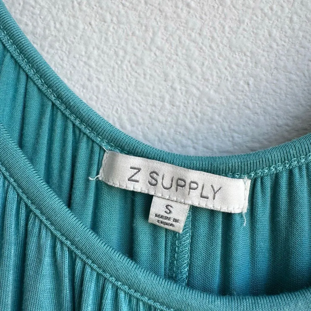 Z Supply Teal Blue Comfy Flared Spaghetti Strap Jumpsuit Size Small Lounge - Image 5