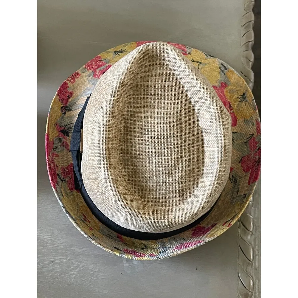 Caribbean Joe Floral Straw Fedora Beach Hat - Image 7