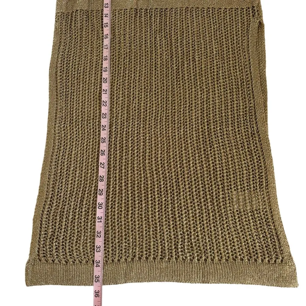 Francesca’s Tianna Bronze Tunic Side Slit Mini Dress Swim Cover Up Size Medium - Image 4