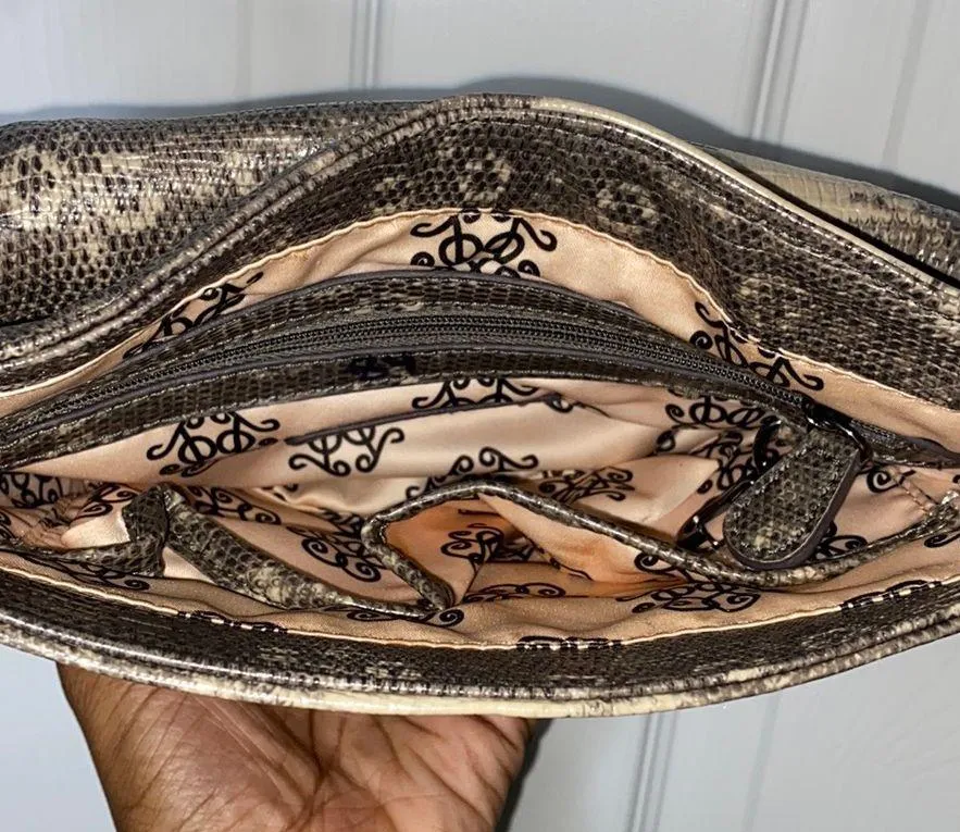 Jessica Simpson Grey Snake Print  Crossbody Purse - Image 7