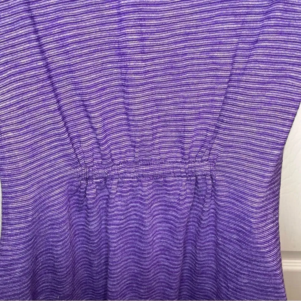 Casual Land Sleeveless Stripe Deco Button Shawl Vest Purple S Purple - Image 7