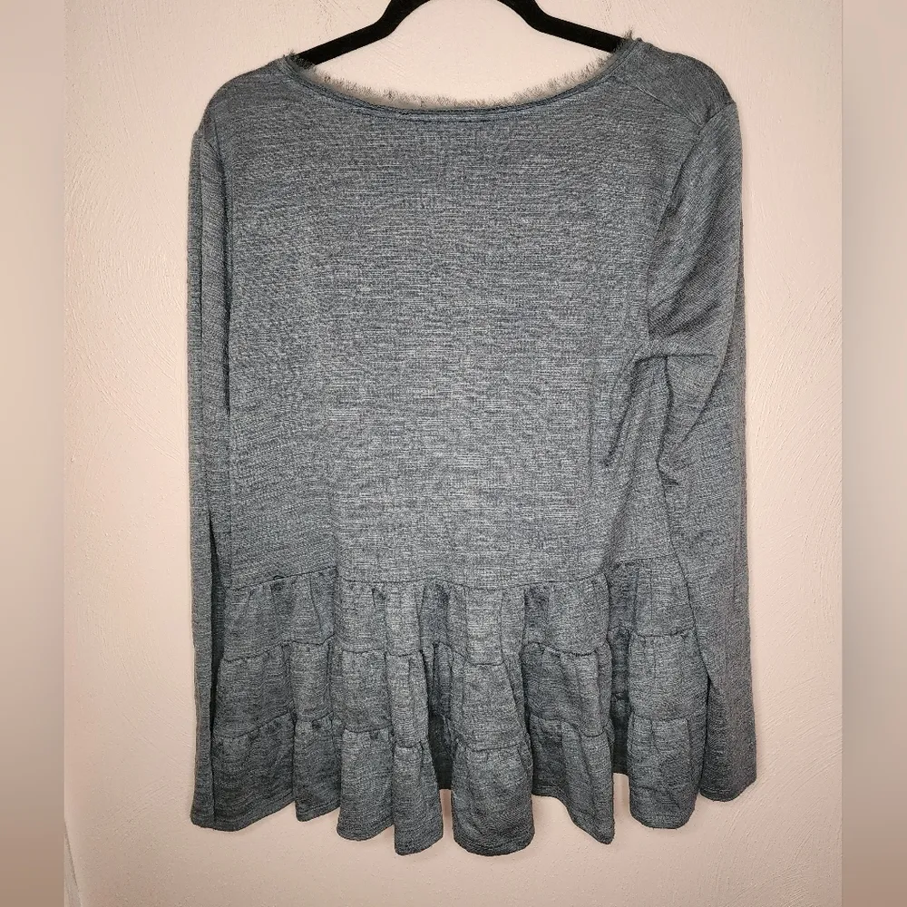 Anthropologie Deletta Thea Peplum Top Blue Size M - Image 5