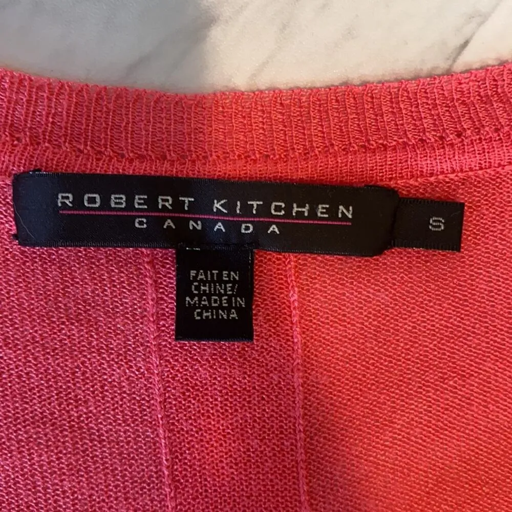 Robert Kitchen of Canada Pink Rayon Acrylic Sweater Size Small Red - Image 8